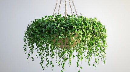 Wall Mural - Hanging planter with lush green vines, indoor decor, home gardening