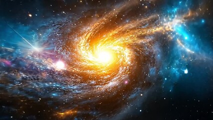 Wall Mural - stunning 4k exploration of a spiral galaxy in deep space with vibrant colors and cosmic detail