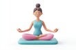 © srenhouse - 3d cartoon yoga icon isolated on white background