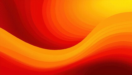 Poster - abstract fiery gradient waves in red and yellow colors, smooth and dynamic flowing shapes with a warm glowing effect