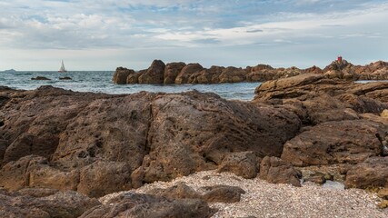 Poster - Scenic view of the ocean-side of Mount Maunganui, New Zealand