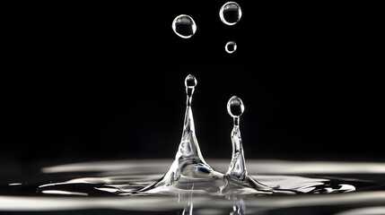 Fototapete - Transparent and shiny water droplets or bubbles isolated against a simple clean and minimalist background  The water droplets have a beautiful