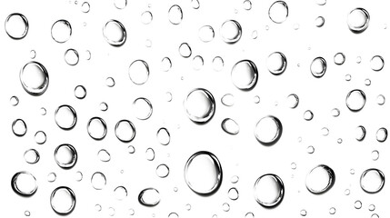 Fototapete - Delicate transparent water droplets gracefully suspended against a clean minimalist background creating a serene and calming visual
