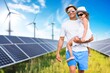© BillionPhotos.com - Happy young dad with child at solar panels roof
