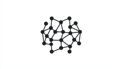 Wall Mural - minimalist black logo design on white background with geometric network style elements for modern br