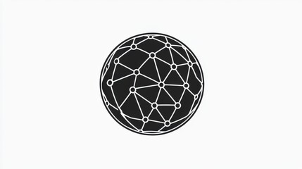 Wall Mural - Minimalist Black Logo Design with Connected Nodes on a White Background for Modern Branding and Digital Concepts
