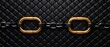 © VANATSANUN - A close-up view of a metallic chain link against a textured black background, symbolizing strength and connectivity.