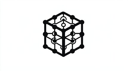 Wall Mural - minimalist logo design featuring geometric shape on black and white background for modern branding p