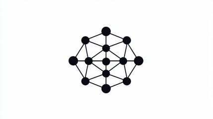 Wall Mural - minimalist black logo design on white background featuring geometric shapes and patterned connection