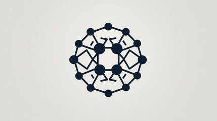 Wall Mural - minimalist black logo design on white background featuring geometric elements and abstract shapes