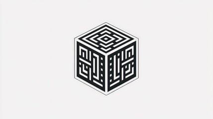 Wall Mural - minimalist black and white logo design with geometric patterns for modern aesthetic appeal