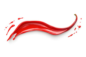 Wall Mural - red paint dynamic splash isolated on white backdrop