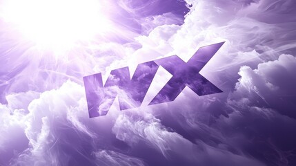 Wall Mural - abstract vector logo design featuring wx letters in gradient purple clouds for creative projects