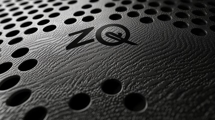 Wall Mural - stylish vector logo featuring zq letters on textured metal surface with artistic design and modern a