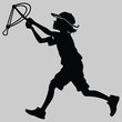 © MD. MIZANUR - a child playing with a slingshot silhouette vector design art and illustration