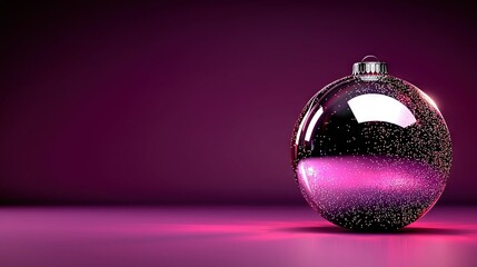 Wall Mural -   A purple Christmas ornament sits on a purple surface with a white spot on top