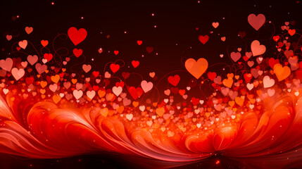 Leinwandbilder - Vibrant display of hearts in various shades of red against a dark backdrop during the celebration of love