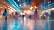 © minahus - Blurry Night Shopping Mall, Illuminated Aisles and Bokeh Lights