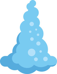 Wall Mural - stylized light blue cloud computing and data storage icon shaped like christmas tree with bubbles