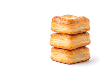 Wall Mural - Puff pastry bakery isolated white background