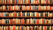 © pattaphorn - Colorful Book Shelves Filled with Various Titles in an Organized Library Background