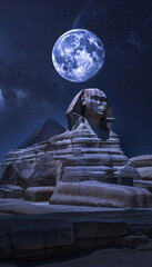 Wall Mural - At night At night the Sphinx acquires an atmospher_002