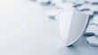© Fokasu Art - Online security concept with shield and digital firewall effects, isolated on white background