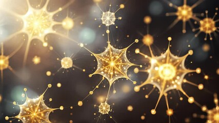 Wall Mural - golden sparkling glitter bokeh festive background. christmas, new year, holiday celebration. seamles