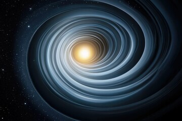 Wall Mural - A swirling galaxy with a bright central star, surrounded by dark space and twinkling stars, evoking a sense of cosmic wonder and infinity.