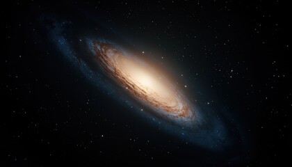 Wall Mural - A stunning view of a spiral galaxy, showcasing a bright core surrounded by swirling arms of stars against a backdrop of deep space.
