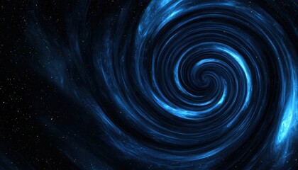 Wall Mural - A swirling blue vortex in a cosmic setting, evoking a sense of depth and mystery in the vastness of space.