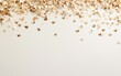 © Marina - Mockup background with space for text featuring scattered heart-shaped paper confetti over a smooth neutral-toned backdrop for Saint Valentines Day and 8 March International Womens Day