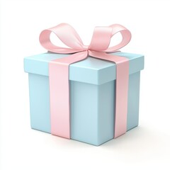 Wall Mural - cute small gift box with pastel-colored wrapping and a delicate ribbon, perfect for special occasions, isolated on white