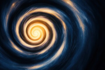 Wall Mural - A vibrant spiral galaxy with a luminous center, blending deep blues and golden hues, evoking a sense of cosmic wonder.