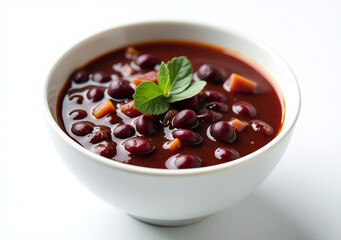 Wall Mural - black bean soup white background perfect