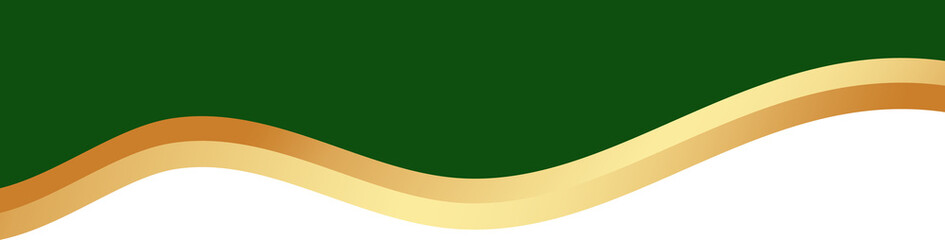 Wall Mural - border shape for banner design. green header section with golden line. abstract bottom background fo