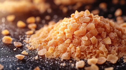 Poster - Close-up of Crystallized Candied Ginger Pieces: A Delicious and Aromatic Spice Treat