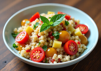 quinoa tomato salad made vegetables like paprika mint healthy tasty meal