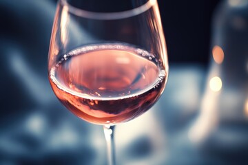 Wall Mural - A close-up shot of a glass of wine on a table, perfect for use in food and drink related content