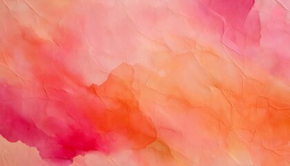 Wall Mural - watercolor painting creating abstract pink and orange background