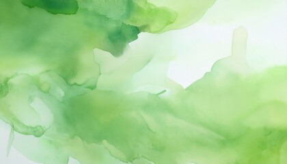Wall Mural - abstract green watercolor art with fluid shapes