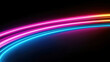 © Sergey - Glowing neon trails in dark background for modern design concepts