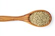 © Pixelpulse Creative  - Peeled hemp seed and grain in wooden spoon isolated on white background