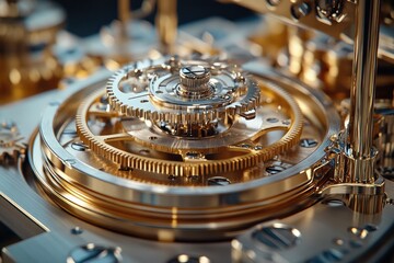 Aufkleber - Intricate clockwork mechanism rotating, symbolizing precision and time