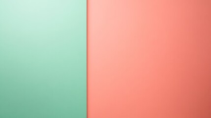 Aufkleber - Soft gradient blends from mint green to coral pink, creating an abstract composition with depth and a clear area for text or graphics on the right side