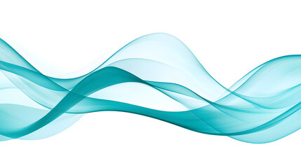 Wall Mural - Turquoise waves blending with smooth gradients to form a visually appealing, abstract design element.