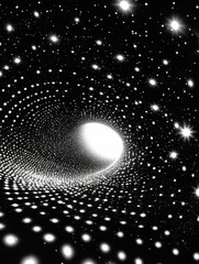 Wall Mural - Stellar Tunnel of Light - Abstract image depicting a tunnel of light and stars, creating a sense of depth and movement.  Perfect for science fiction, technology, or space-related projects.