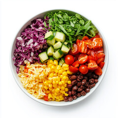 Poster - Bowl of Diy And Customizable Bowls, Salad Bowl Style, top view, stock photo, isolated on white, food photography