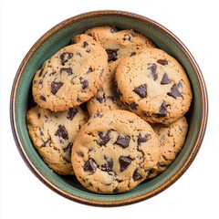 Wall Mural - Stoneware of Cookies, Stoneware, top view, stock photo, isolated on white, food setting