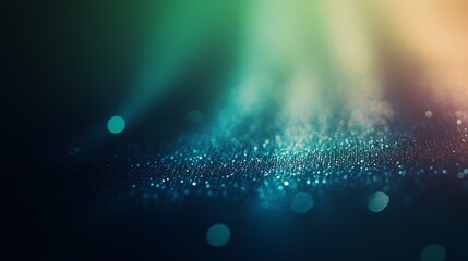 Aufkleber - A glowing digital fingerprint icon radiates in blue and green shades, set against a dark gradient background featuring subtle light effects, providing copy space